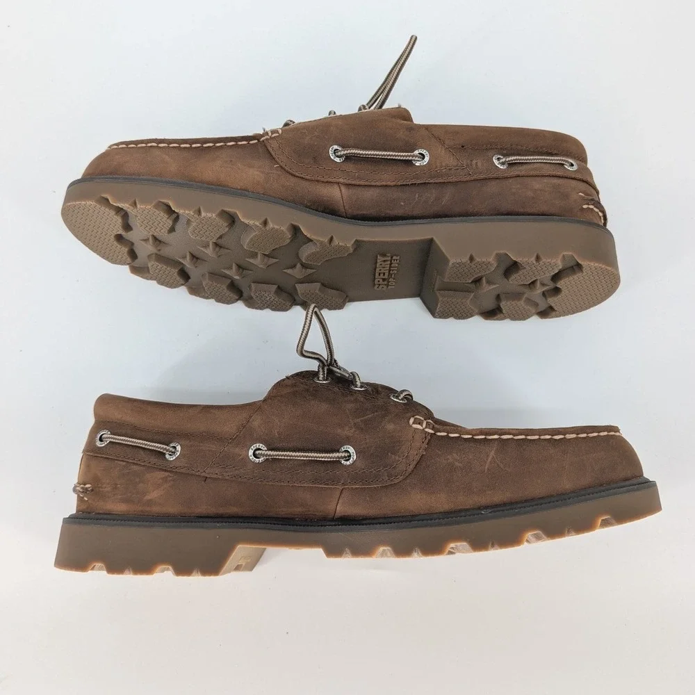 Sperry Top-Sider Original Waterproof Lug 3-Eye Boat Shoes Mens 13M Coastal Prep
